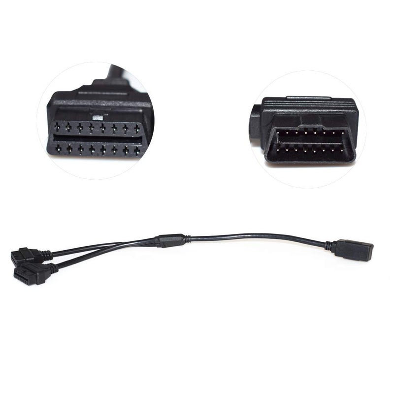 Vgate 16 pin OBD2 OBDII Diagnostic Extender Splitter Extension Cable Male to Dual Female Y Cable 12 inches - Image 2